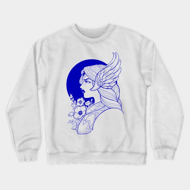 Valkyrie - Blue Crewneck Sweatshirt by Redheadkls